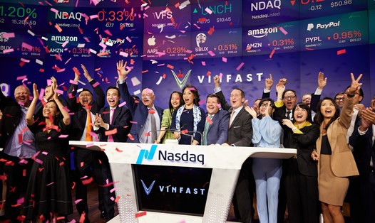 VinFast đã có màn ra mắt thành công tại sàn chứng khoán NASDAQ (Mỹ). Ảnh: VinFast
