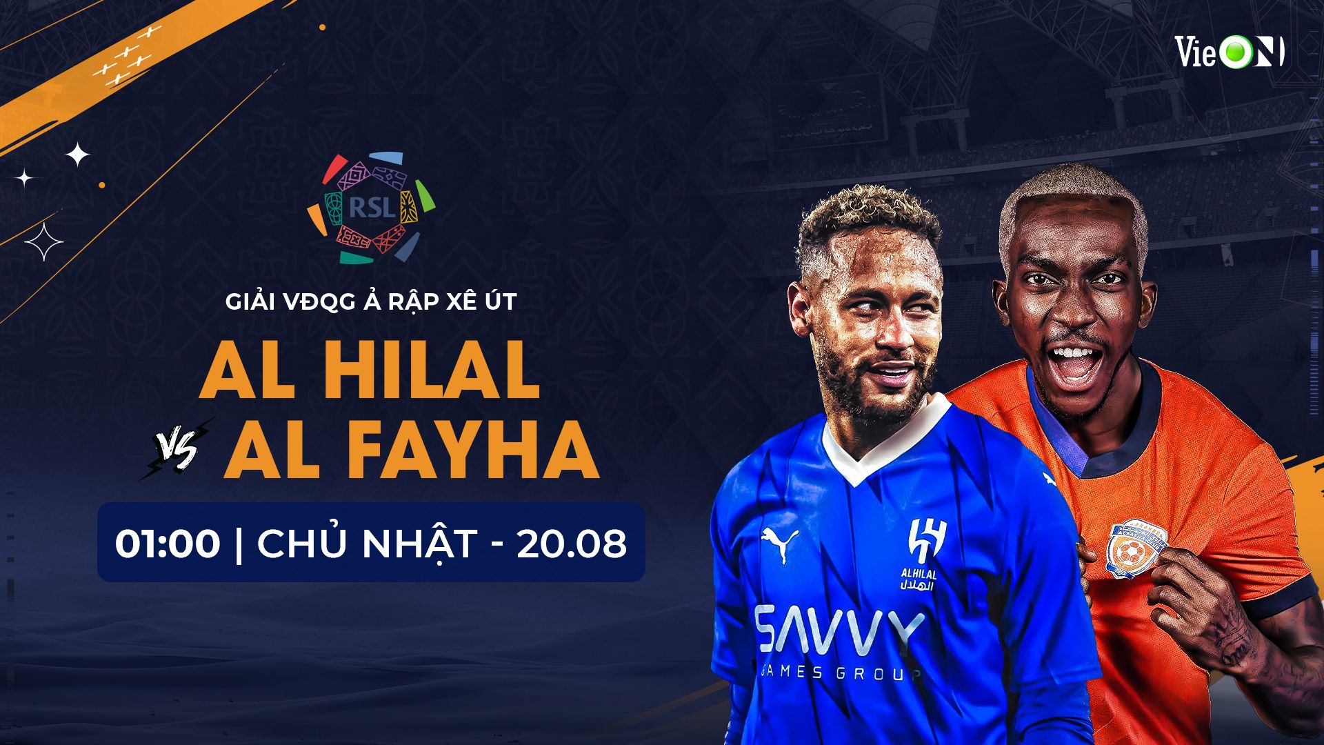 Lịch thi đấu trận đầu tiên của Neymar cho Al Hilal. Ảnh: VieOn