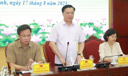 Bí thư Thành ủy Hà Nội Đinh Tiến Dũng kết luận hội nghị. Ảnh: Hanoi.gov