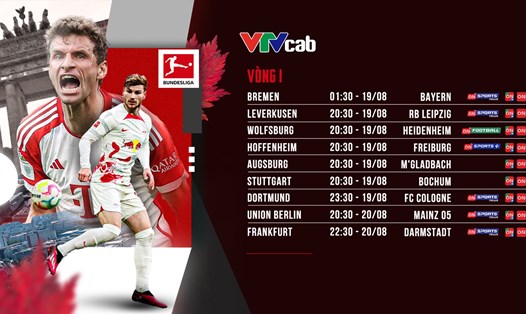 Lịch phát sóng vòng 1 Bundesliga 2023-2024