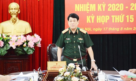  Đại tướng Lương Cường chủ trì phiên họp. Ảnh: QĐND