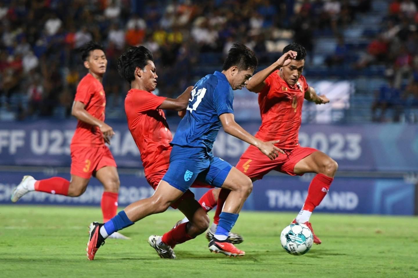 U23 Thái Lan đánh bại Myanmar 3-0. Ảnh: FAT