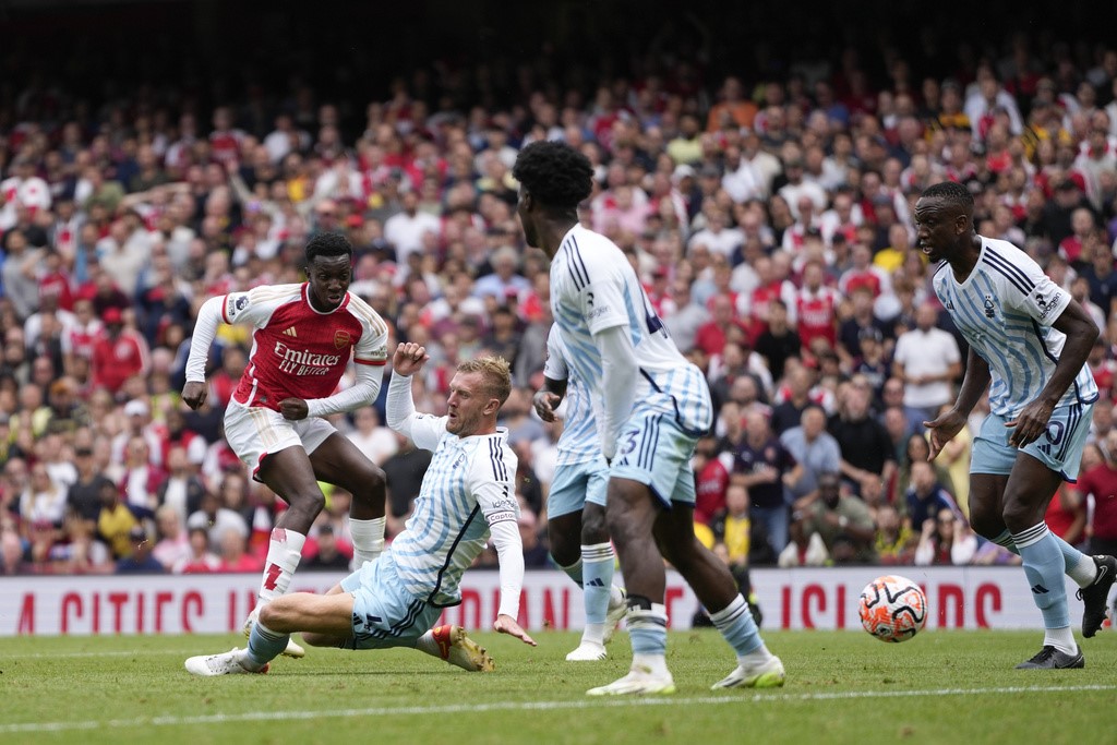 Arsenal có chiến thắng vất vả trước Nottingham ở trận mở màn.  Ảnh: AFP