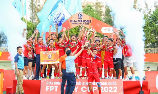 Đội bóng Đại học Thủy Lợi vô địch Giải bóng đá 7 người sinh viên Toàn quốc 2022. Ảnh: Vietsports