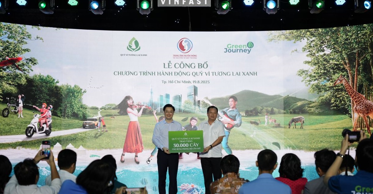 Quỹ “Vì tương lai xanh” cũng sẽ chính thức trao biểu trưng tặng 30.000 cây để trồng rừng tại huyện Cần Giờ.