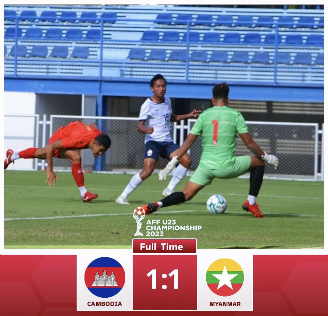 U23 Campuchia chia điểm với U23 Myanmar. Ảnh: Asean Football