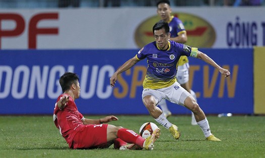 Hà Nội FC thắng Hải Phòng cả 2 trận đối đầu trong năm 2023, tại Siêu cúp và V.League. Ảnh: VPF