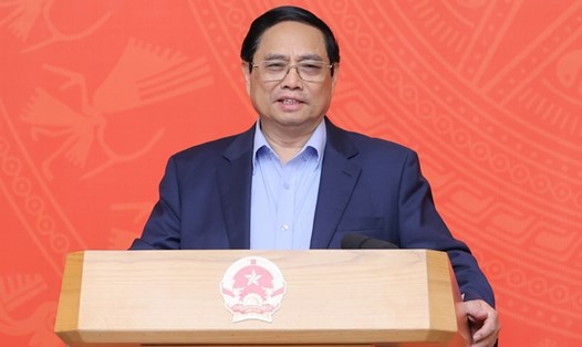 Thủ tướng Phạm Minh Chính phát biểu định hướng phiên họp. Ảnh: VGP