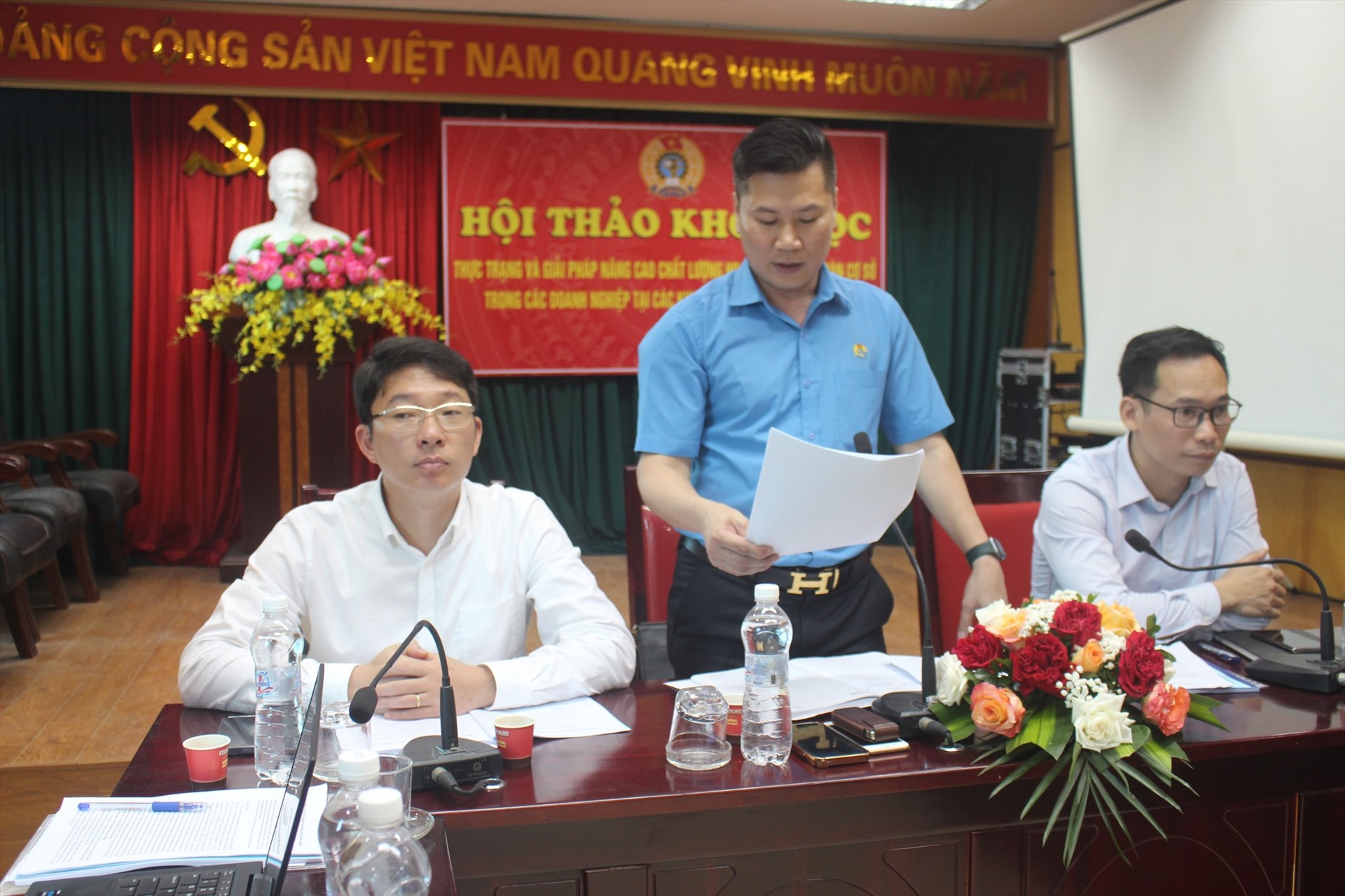 Công đoàn các KCN tỉnh Hưng Yên hội thảo đánh giá chất lượng hoạt động CĐCS trong doanh nghiệp tại các KCN. Ảnh: CĐ các KCN Hưng Yên  