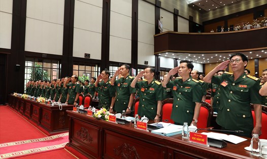 Phiên chính thức của Đại hội đại biểu Công đoàn Bộ Tổng tham mưu Quân đội nhân dân Việt Nam lần thứ VIII (2023-2028) được khai mạc chiều 2.8. Ảnh: Thành Trung