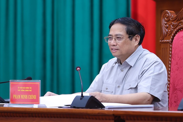 Thủ tướng Phạm Minh Chính tại buổi làm việc. Ảnh: VGP
