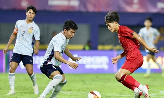 U23 Việt Nam gặp U23 Lào tại bảng C giải U23 Đông Nam Á 2023. Ảnh: VFF
