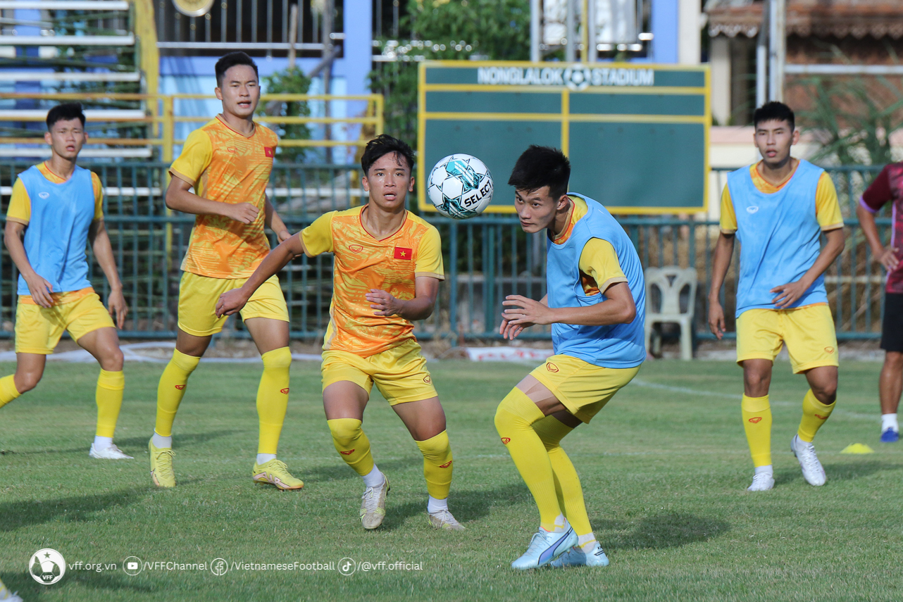 U23 Việt Nam tích cực tập luyện cho giải U23 Đông Nam Á. Ảnh: VFF