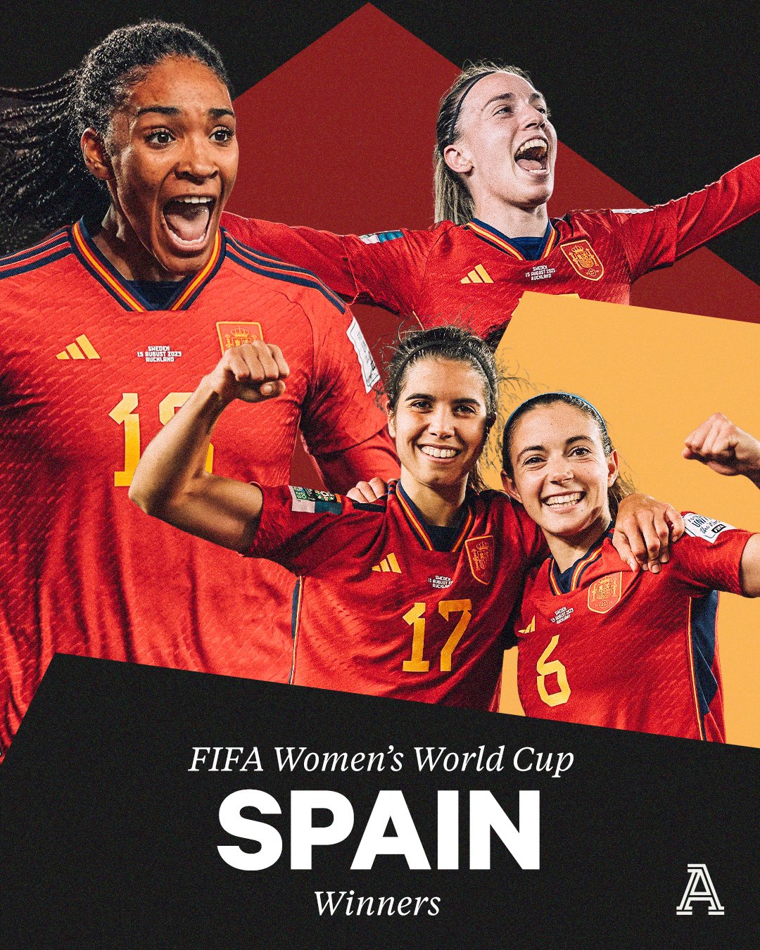 Tuyển nữ Tây Ban Nha lần đầu tiên vô địch thế giới. Ảnh: The Athletic