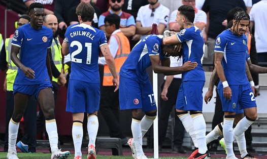 Chelsea chỉ ghi được 1 bàn sau hàng tá cơ hội tạo ra trong trận đấu với West Ham.  Ảnh: AFP
