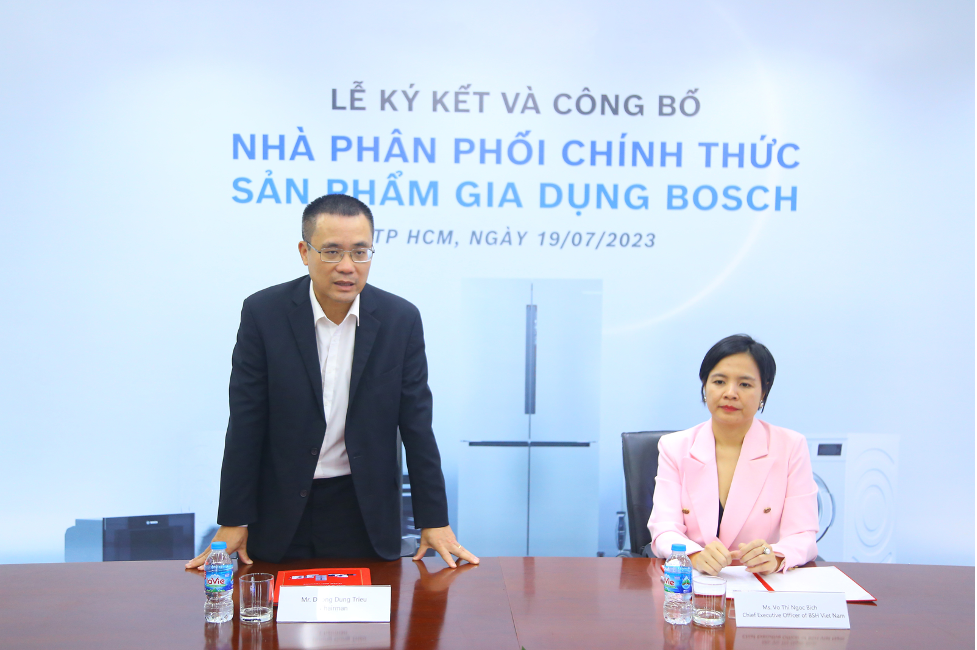 Ông Dương Dũng Triều - Chủ tịch Synnex FPT phát biểu tại Lễ ký kết. Nguồn ảnh: Bosch