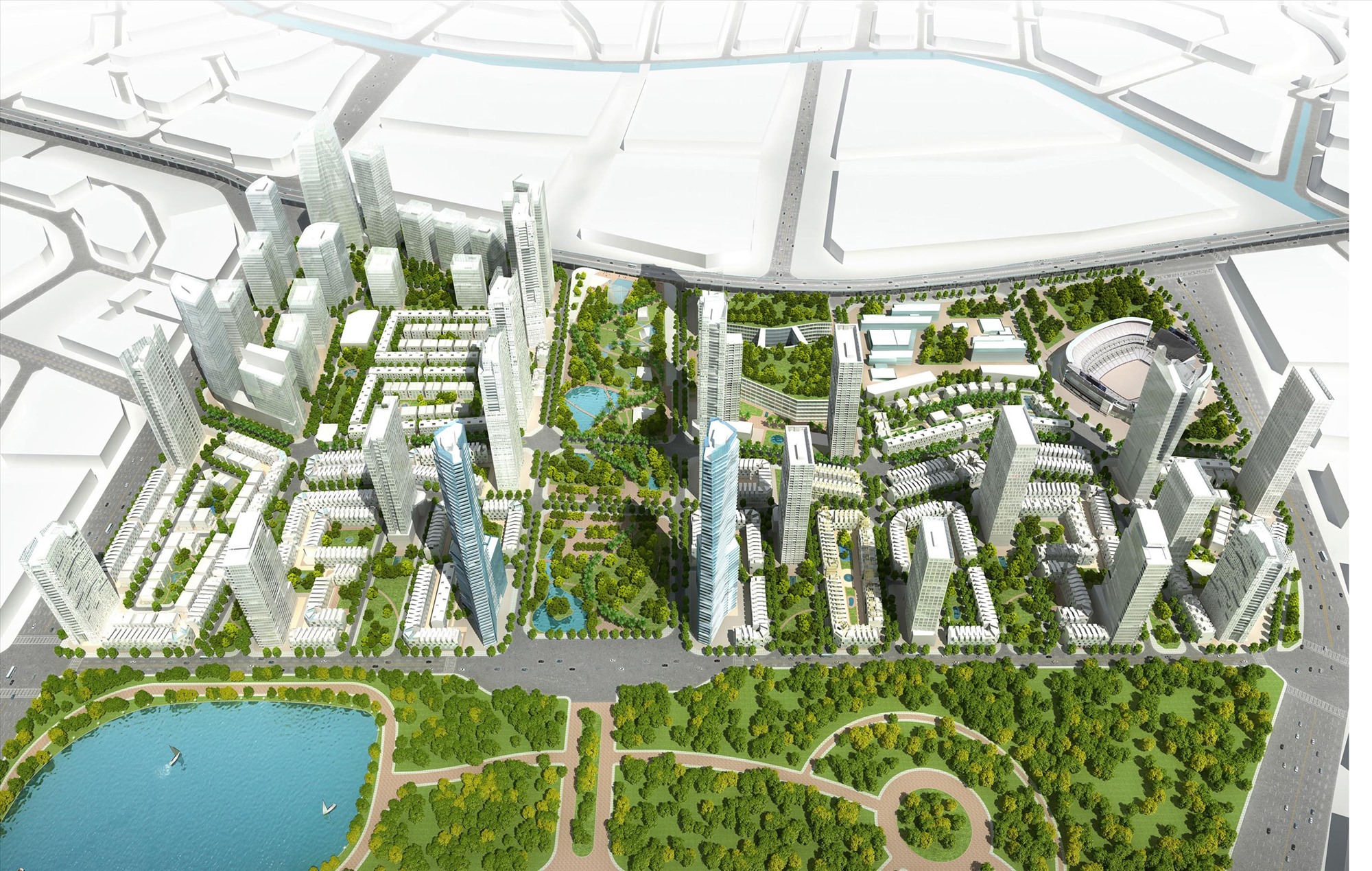 Khu đô thị Nam đường vành đai 3, thuộc phường Đại Kim (quận Hoàng Mai) và xã Thanh Liệt (huyện Thanh Trì). Ảnh: UBND TP Hà Nội 