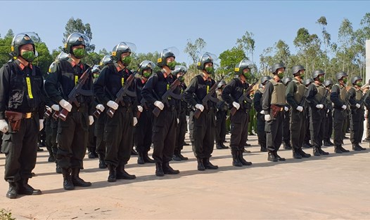 Các cán bộ, chiến sĩ của Trung tâm Huấn luyện quốc gia phòng, chống khủng bố trong buổi lễ ra mắt Trung tâm chiều 23.2.2022. Ảnh: Nguyễn Hùng