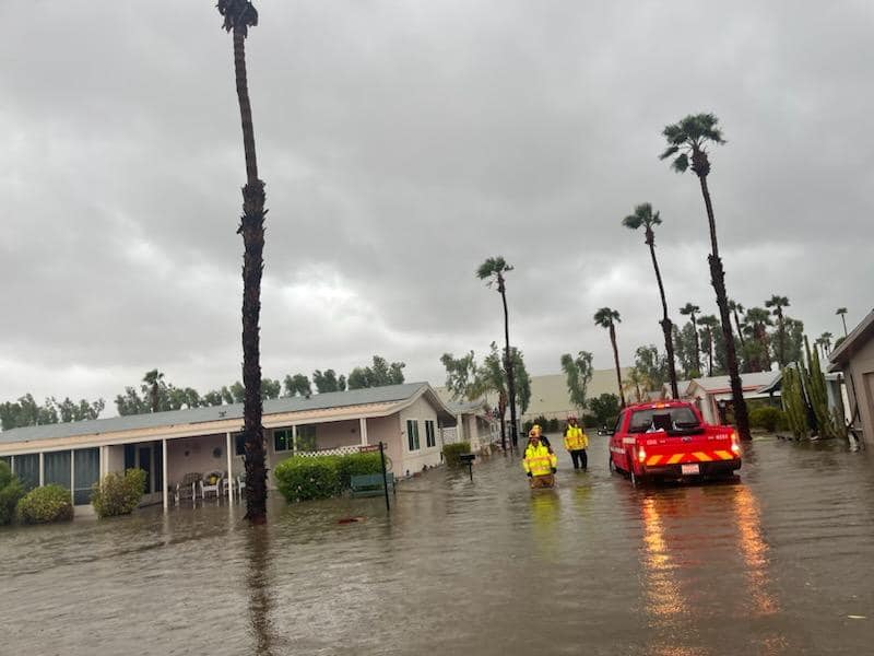 Ngập lụt ở thành phố Cathedral City, California. Ảnh: Chính quyền thành phố Cathedral City