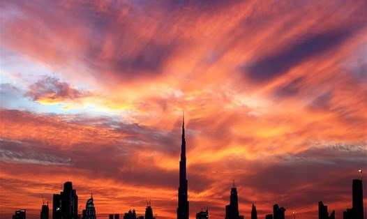 Khung cảnh tháp Burj Khalifa ở Dubai, UAE. Ảnh: Xinhua