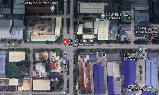 Khu công nghiệp Đồng Văn (Thị xã Duy Tiên, tỉnh Hà Nam) nhìn từ Google Maps. Ảnh: Chụp màn hình