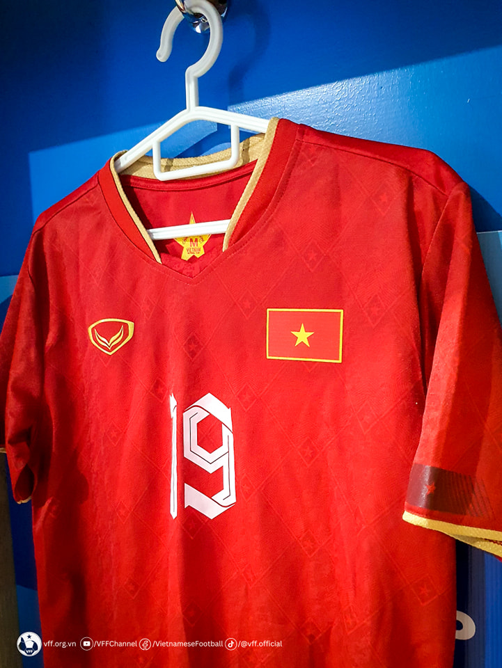 Phòng thay đồ đội tuyển U23 Việt Nam trước trận gặp u23 Philippines. Ảnh: VFF