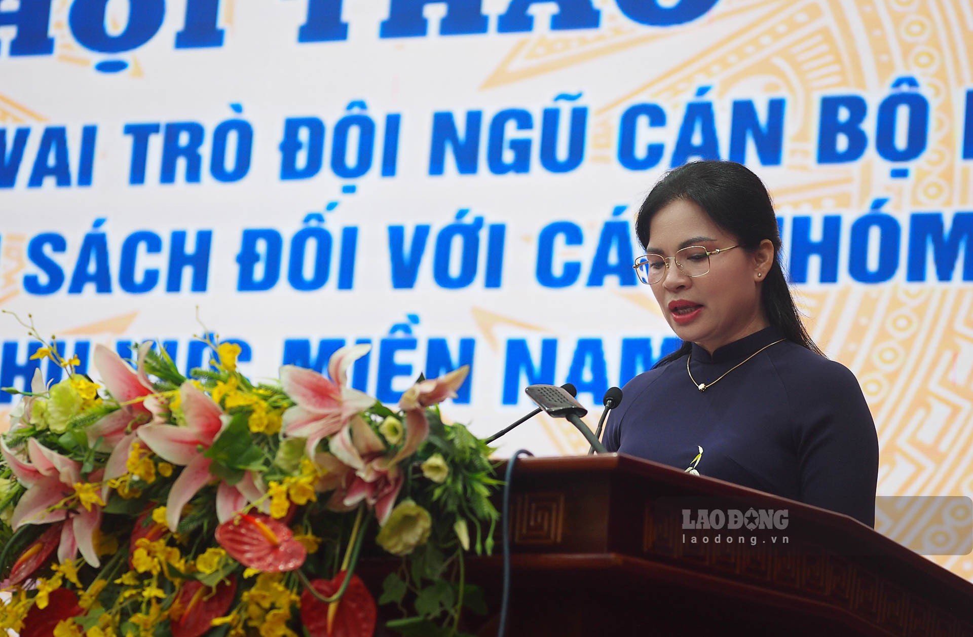 Bà Hà Thị Nga, Chủ tịch Hội LHPN Việt Nam phát biểu khai mạc Hội thảo. Ảnh: Phương Anh