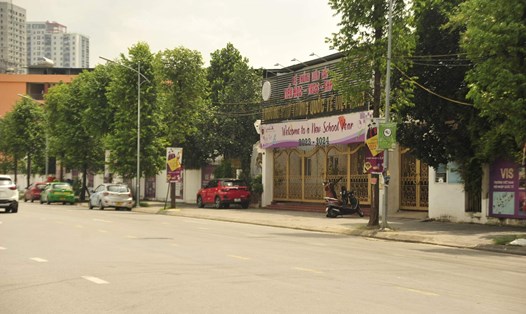 Trường phổ thông Quốc tế Việt Nam (phường Dương Nội, quận Hà Đông, Hà Nội), nơi xảy ra vụ đuối nước khiến nam sinh lớp 9 tử vong. Ảnh: Định Nguyễn