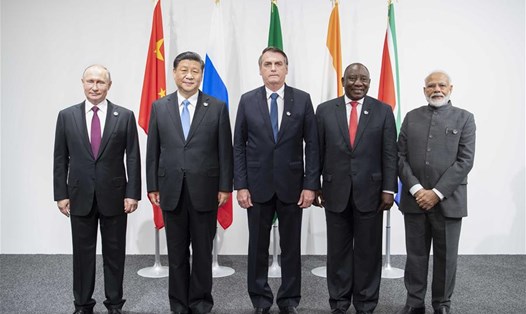 Lãnh đạo của các nước nhóm BRICS. Ảnh: Xinhua