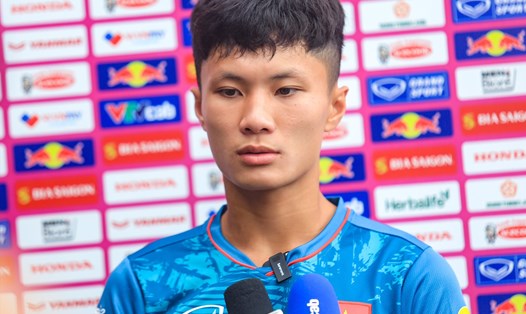 Tiền vệ Quốc Cường của U23 Việt Nam. Ảnh: Xuân Trang