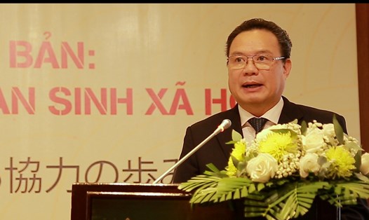 Thứ trưởng Bộ Lao động - Thương binh và Xã hội Lê Văn Thanh phát biểu tại sự kiện. Ảnh: Minh Hà.