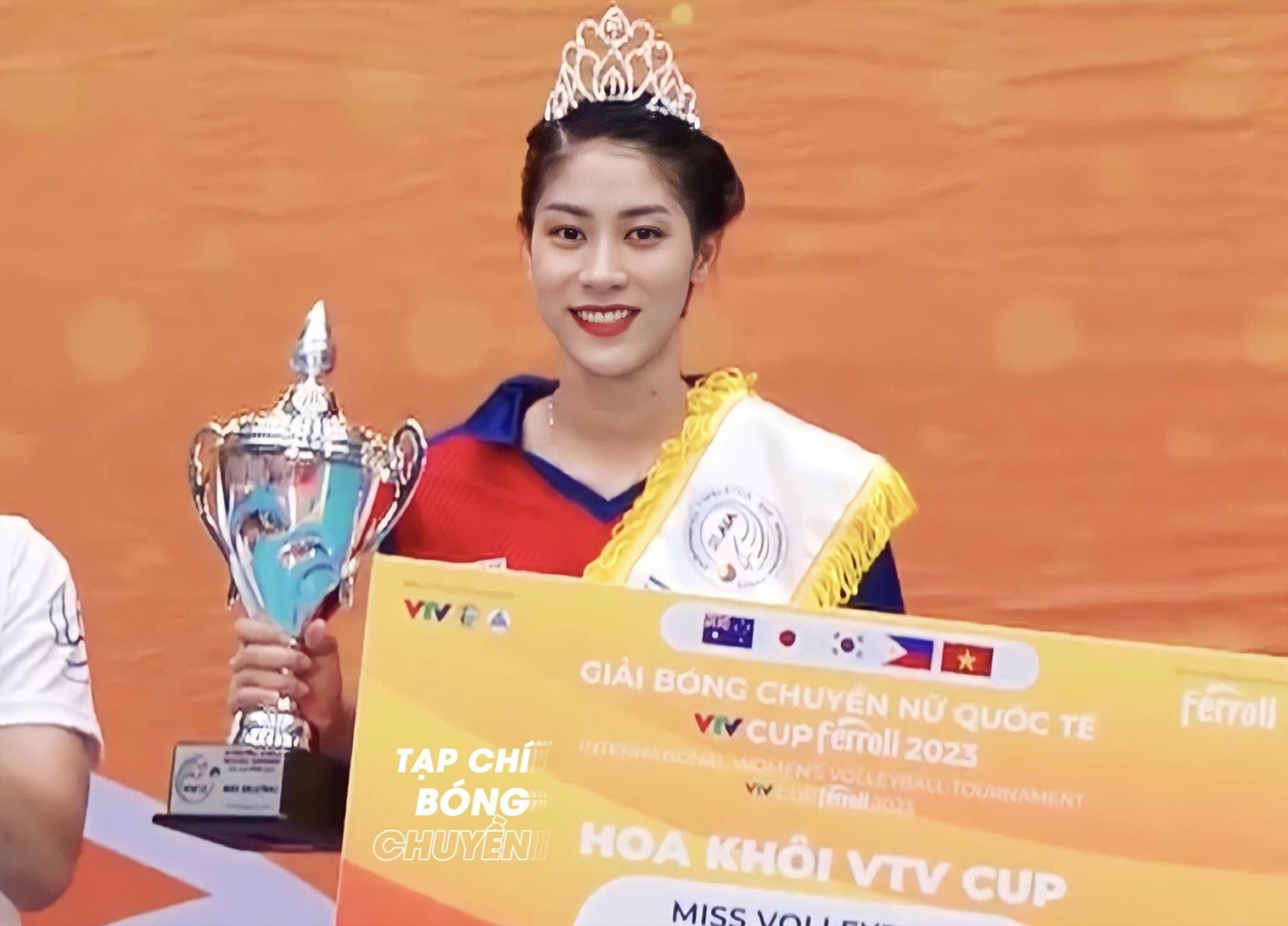 Hoàng Thị Kiều Trinh giành giải "Hoa khôi VTV Cup". Ảnh: VTV Cup