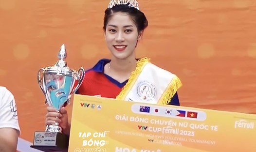 Hoàng Thị Kiều Trinh giành giải "Hoa khôi VTV Cup". Ảnh: VTV Cup