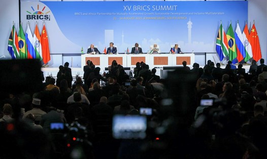 Hội nghị thượng đỉnh BRICS lần thứ XV tại Johannesburg, Nam Phi. Ảnh: Bộ Ngoại giao Nga