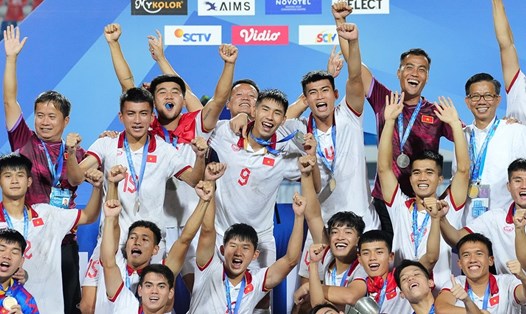 U23 Việt Nam bảo vệ thành công ngôi vô địch tại giải U23 Đông Nam Á 2023. Ảnh: AFF