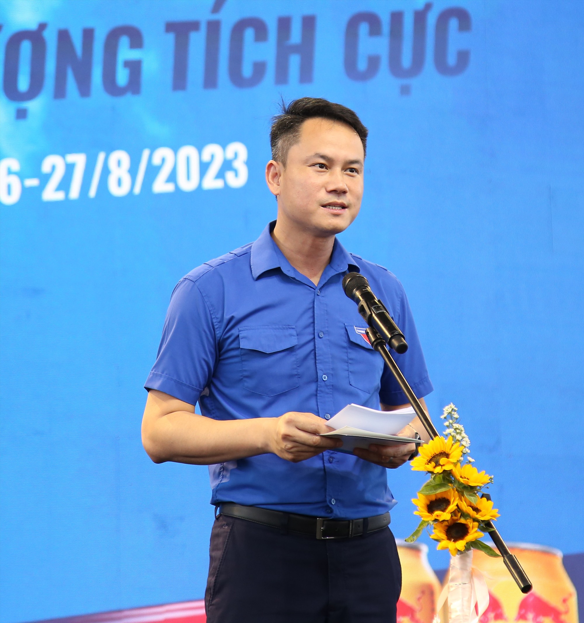 Anh Nguyễn Kim Quy - Phó Chủ tịch Thường trực Trung ương Hội LHTN Việt Nam phát biểu tại lễ khai mạc Ngày hội. Ảnh: BTC
