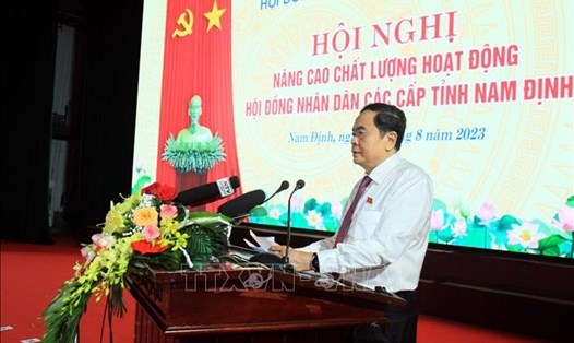 Phó Chủ tịch Thường trực Quốc hội Trần Thanh Mẫn phát biểu tại hội nghị. Ảnh: TTXVN