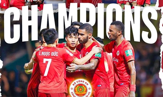 Đội Công an Hà Nội vô địch V.League 2023. Ảnh: VPF