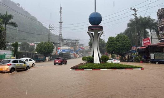 Mưa lớn gây ngập úng nhiều nơi ở Sơn La. Ảnh: Người dân cung cấp.