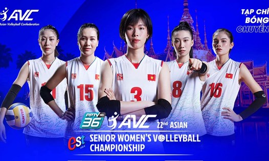 Đội tuyển bóng chuyền nữ Việt Nam dự giải vô địch châu Á 2023. Ảnh: VFV