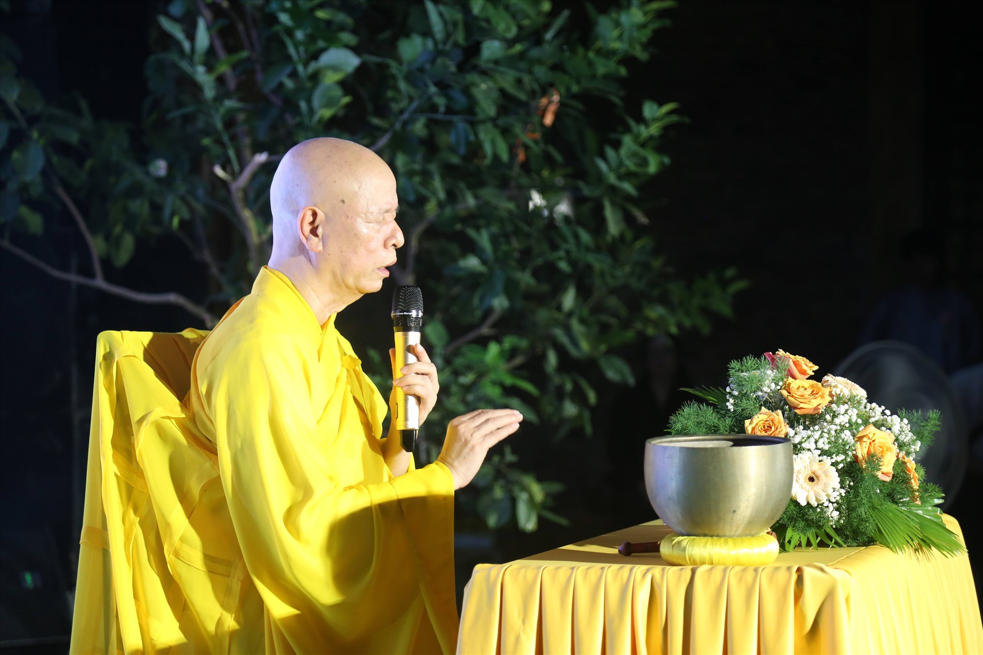 Hòa thượng Thích Thái Hòa, trụ trì Tự viện Phước Duyên đã pháp thoại, giảng giải cho phật tử nghe về ý nghĩa của ngày lễ Vu Lan.