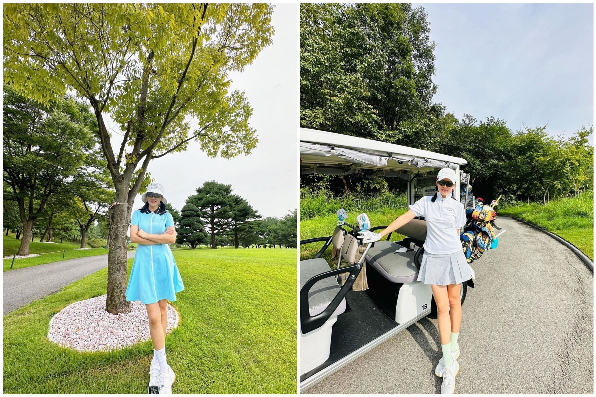 Son Ye Jin chia sẻ loạt ảnh được ông xã Hyun Bin chụp tại sân golf. Ảnh: Instagram