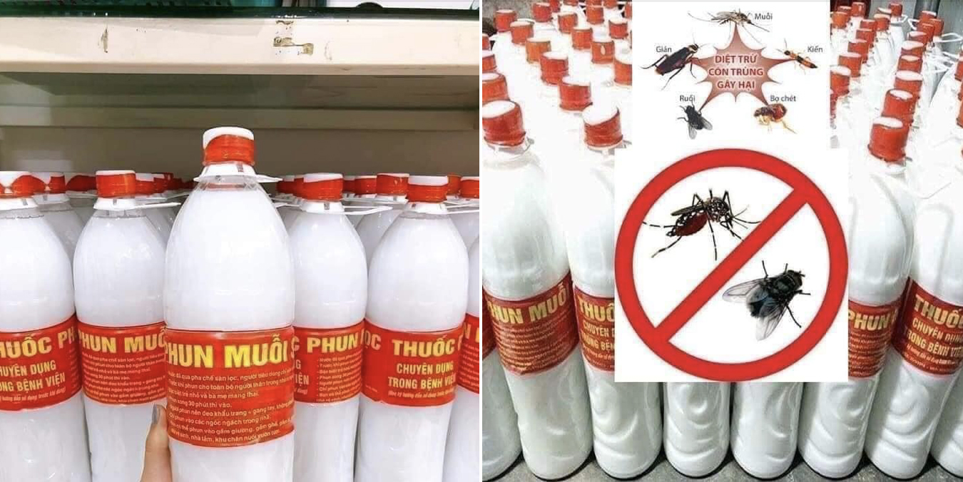 Các chai thuốc phun muỗi bán tràn lan trên thị trường