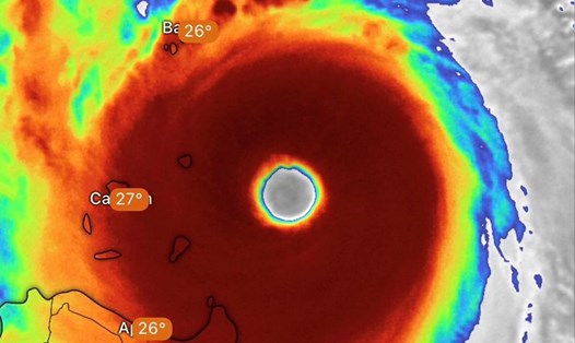 Mắt bão Saola ngày 29.8.2023. Ảnh: NOAA