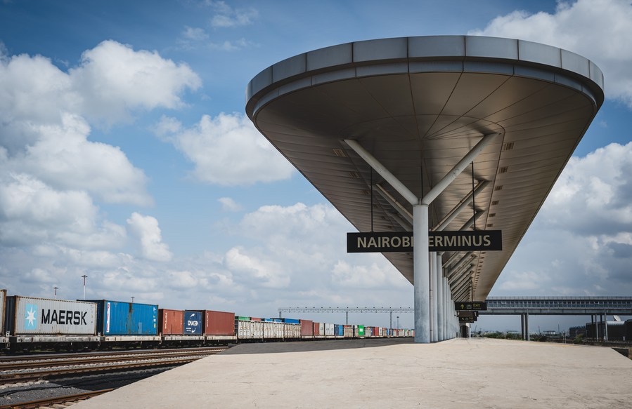 Sân ga đường sắt Mombasa-Nairobi ở Nairobi, Kenya - một dự án hợp tác Trung Quốc - châu Phi. Ảnh: Xinhua
