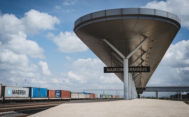 Sân ga đường sắt Mombasa-Nairobi ở Nairobi, Kenya - một dự án hợp tác Trung Quốc - châu Phi. Ảnh: Xinhua
