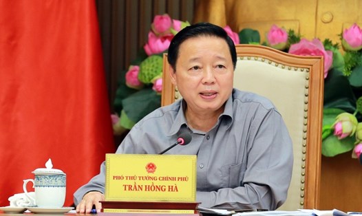Phó Thủ tướng Trần Hồng Hà phát biểu tại cuộc họp. Ảnh: VGP
