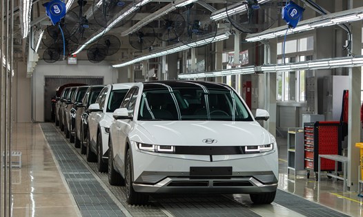 Mẫu xe điện Hyundai Ioniq 5 vừa ra mắt cách đây vài ngày được sản xuất ngay tại nhà máy tại Việt Nam. Ảnh: TC Motor