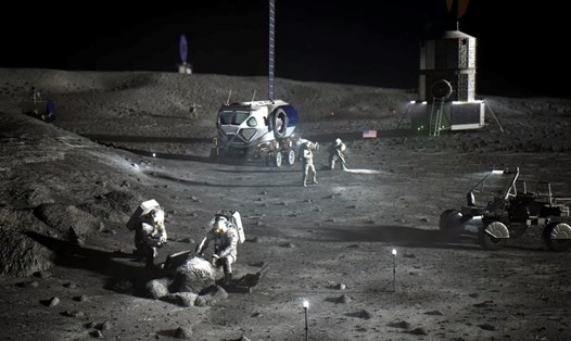 Mỹ đang tìm kiếm các đối tác phát triển công nghệ để có thể xây dựng một nền kinh tế Mặt trăng trong thập kỷ tới. Ảnh: NASA
