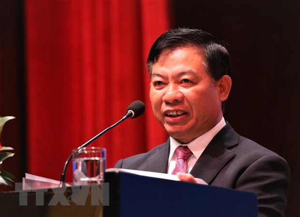 Đại sứ Việt Nam tại Vương quốc Campuchia Nguyễn Huy Tăng phát biểu tại sự kiện. Ảnh: TTXVN